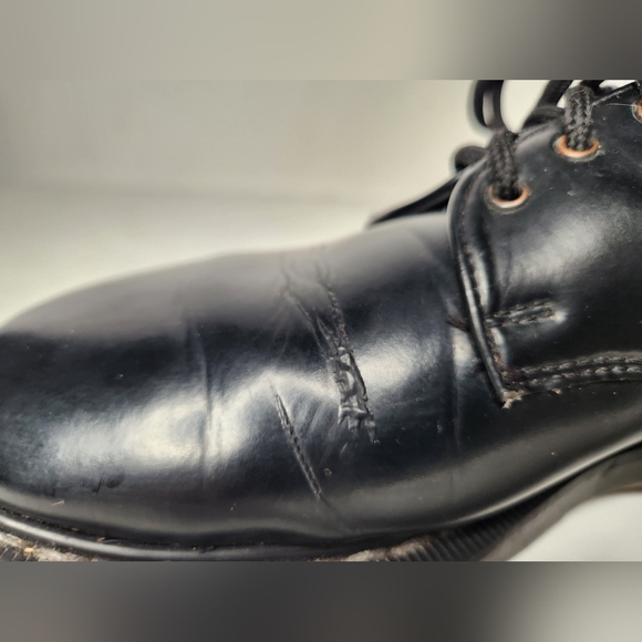 Solovair Dr. Martens Black 3 eye Lace Up Ankle Boots Made in England UK7/US8 VTG main image 10